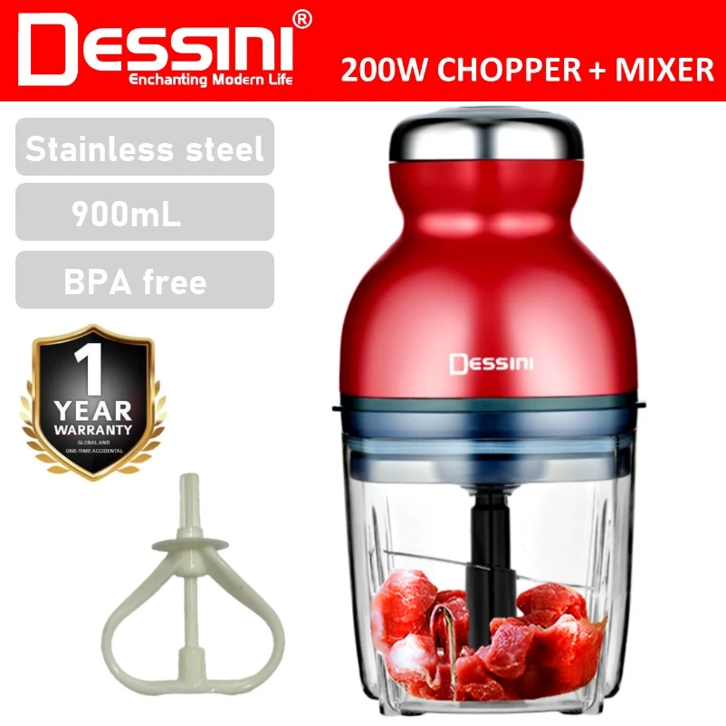 DESSINI 2 IN 1 Chopper Blender Electric Mixer Capsule Cutter / Pengisar Pelbagai Guna